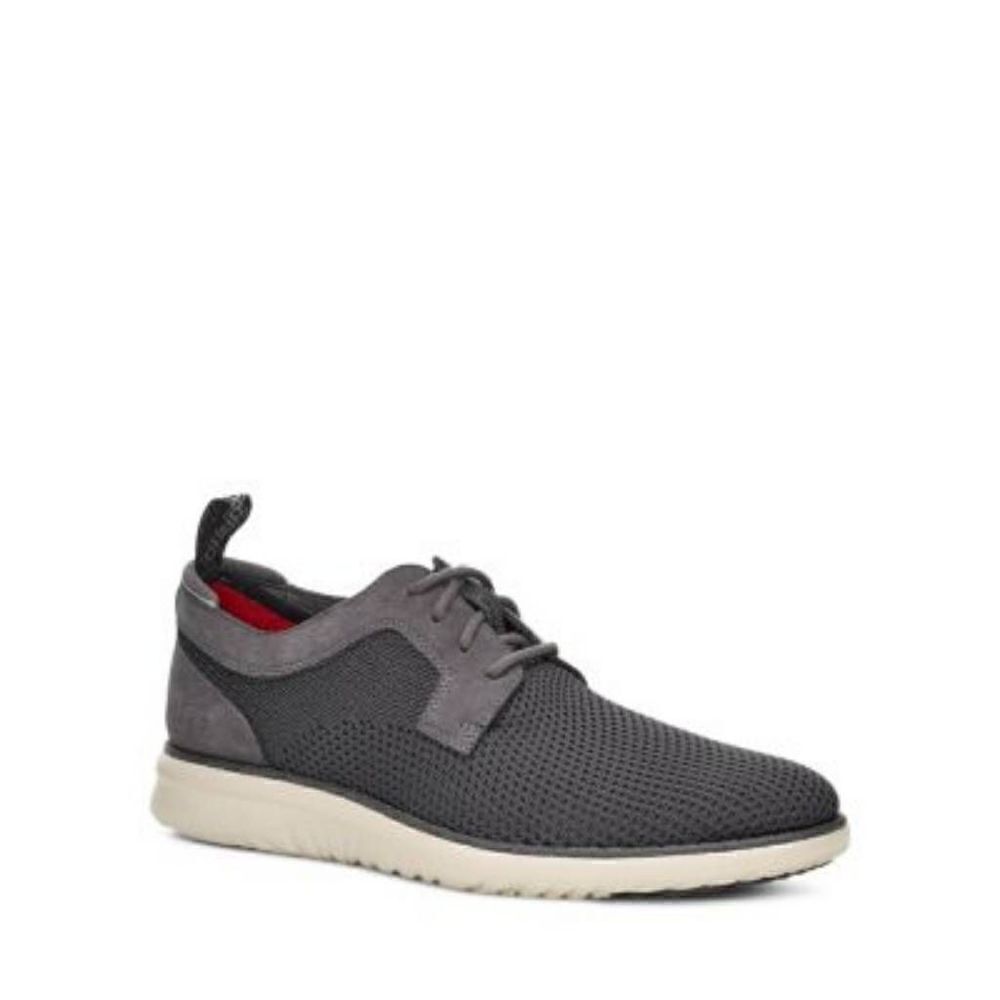 UGG UNION DERBY HYPERWEAVE SUEDE DARK GREY SHOES MENS SIZE 12 US.